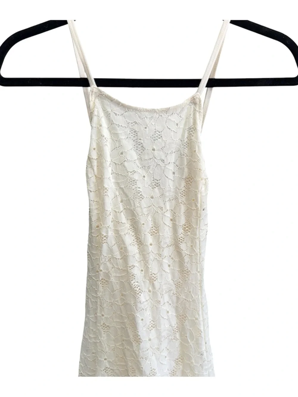 Hollister Cream Lace Slip Dress with Spaghetti Straps